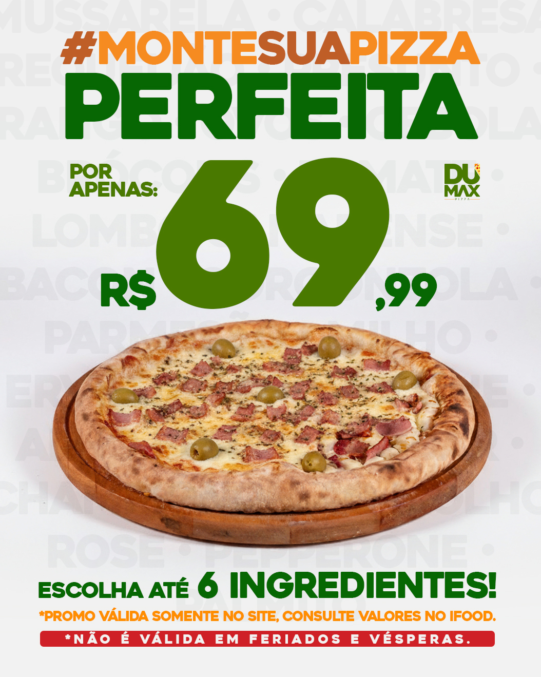 Monte sua pizza perfeita